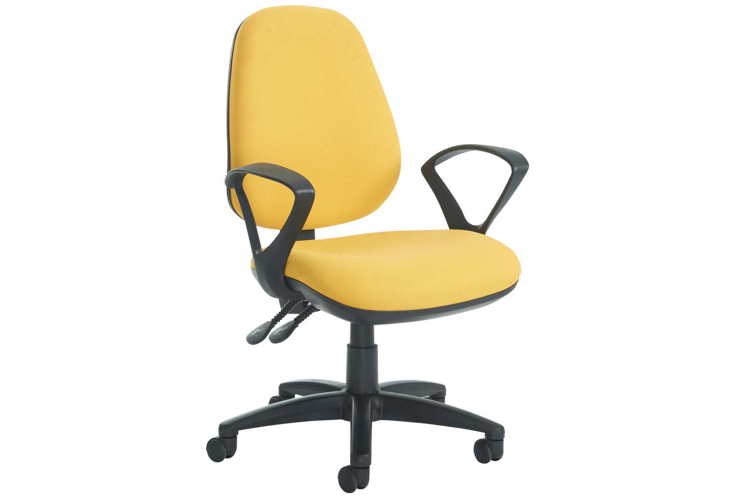 Gilmour High Back Fabric Operator Office Chair With Fixed Arms, Scuba