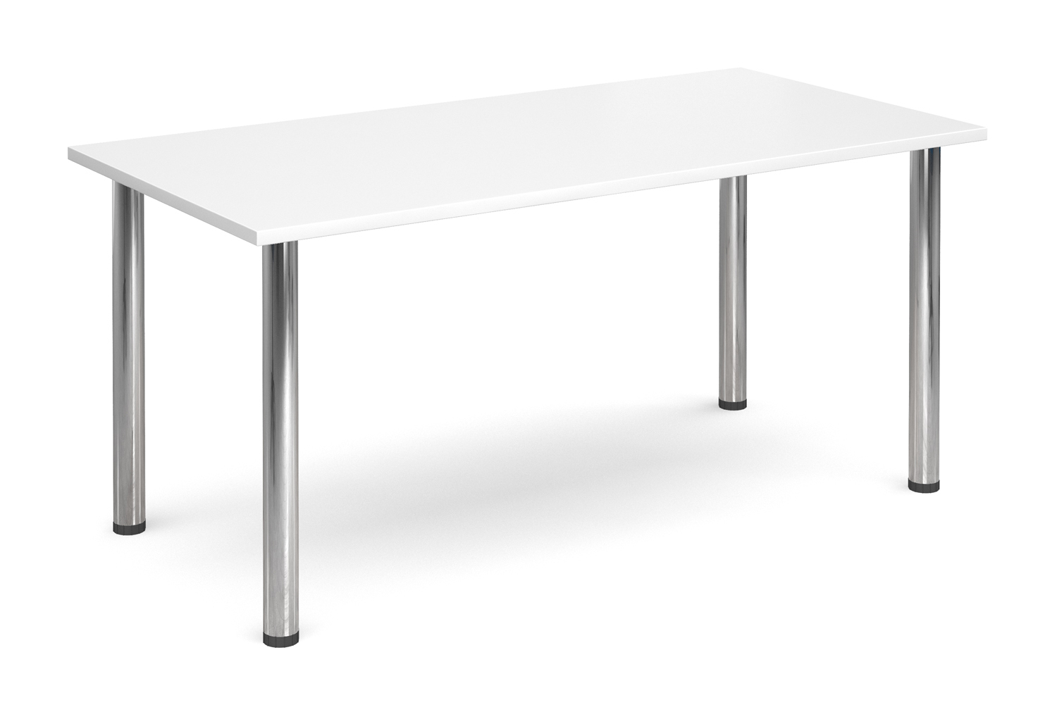 Pallas Rectangular Meeting Table, 160wx80dx73h (cm), Silver Frame, White, Express Delivery