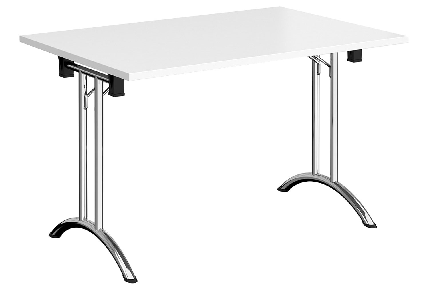 Zeeland Rectangular Folding Table, 120wx80dx73h (cm), Chrome Frame, White
