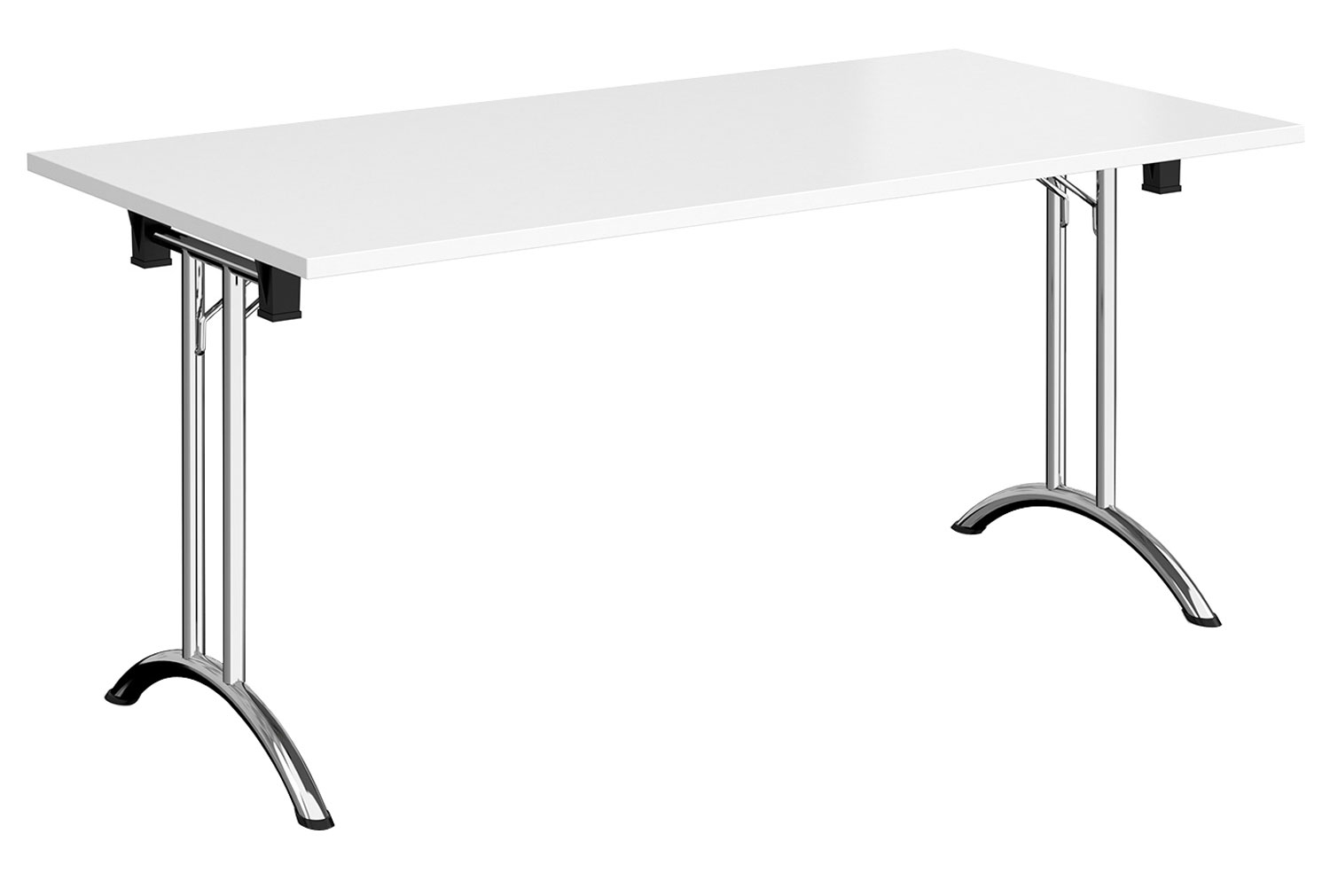 Zeeland Rectangular Folding Table, 160wx80dx73h (cm), Chrome Frame, White