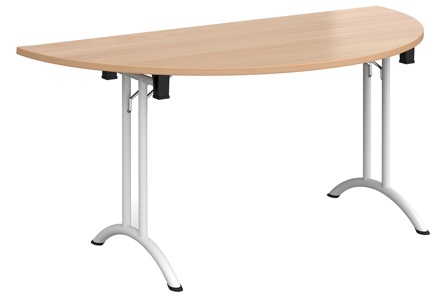 All Beech Semi Circular Folding Table With Curved Feet