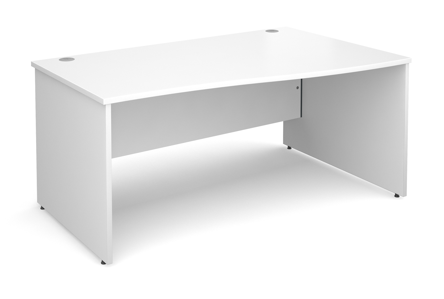 All White Premium Panel End Right Hand Wave Office Desk, 160wx99/80dx73h (cm)