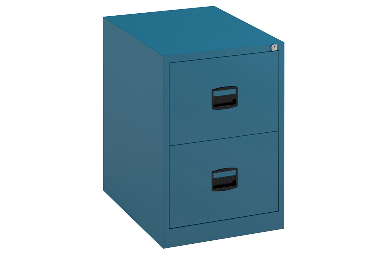 Bisley Economy Office Filing Cabinet (Central Handle), 2 Drawer - 47wx62dx71h (cm), Blue
