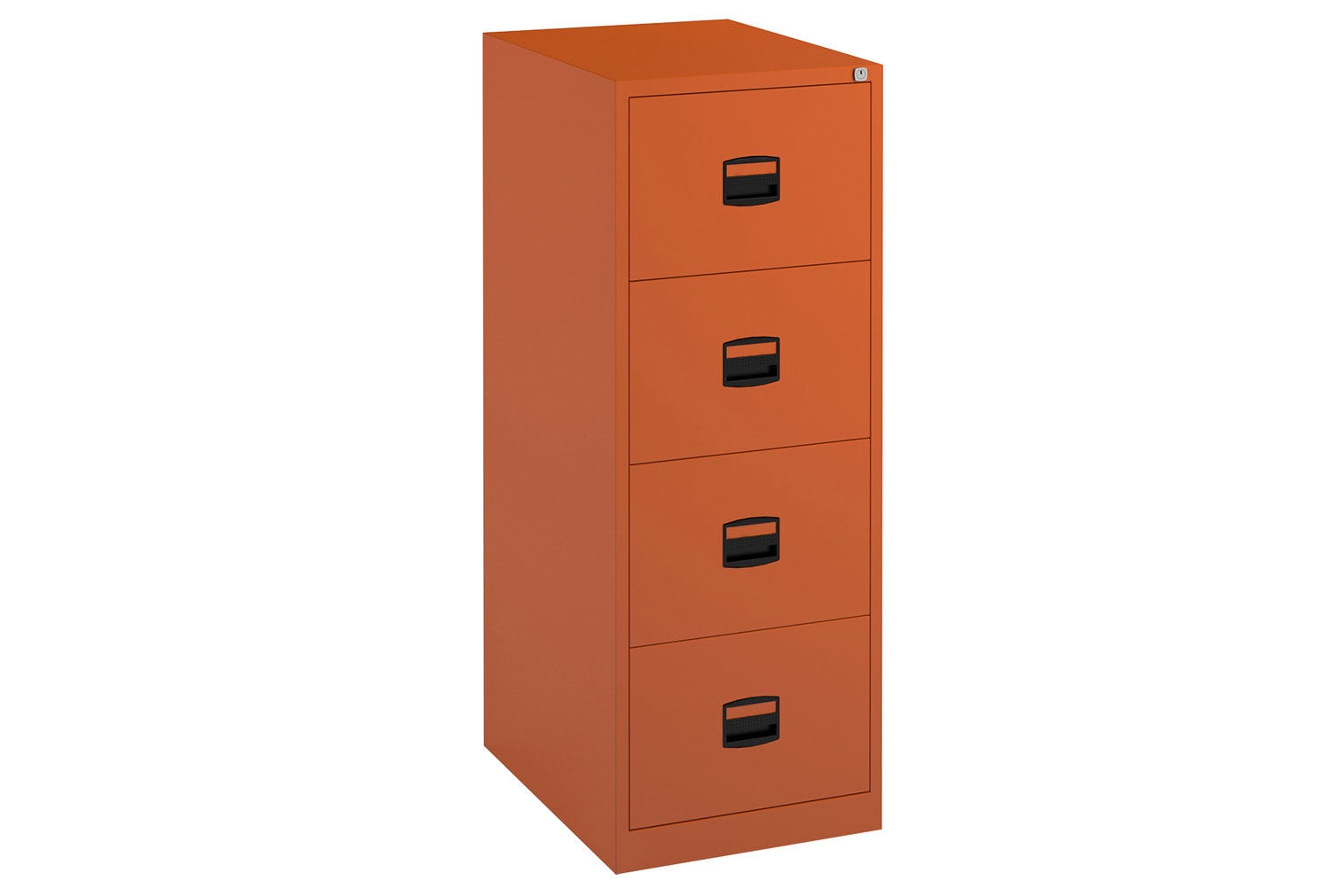 Bisley Economy Filing Cabinet (Central Handle), 4 Drawer - 47wx62dx132h (cm), Orange