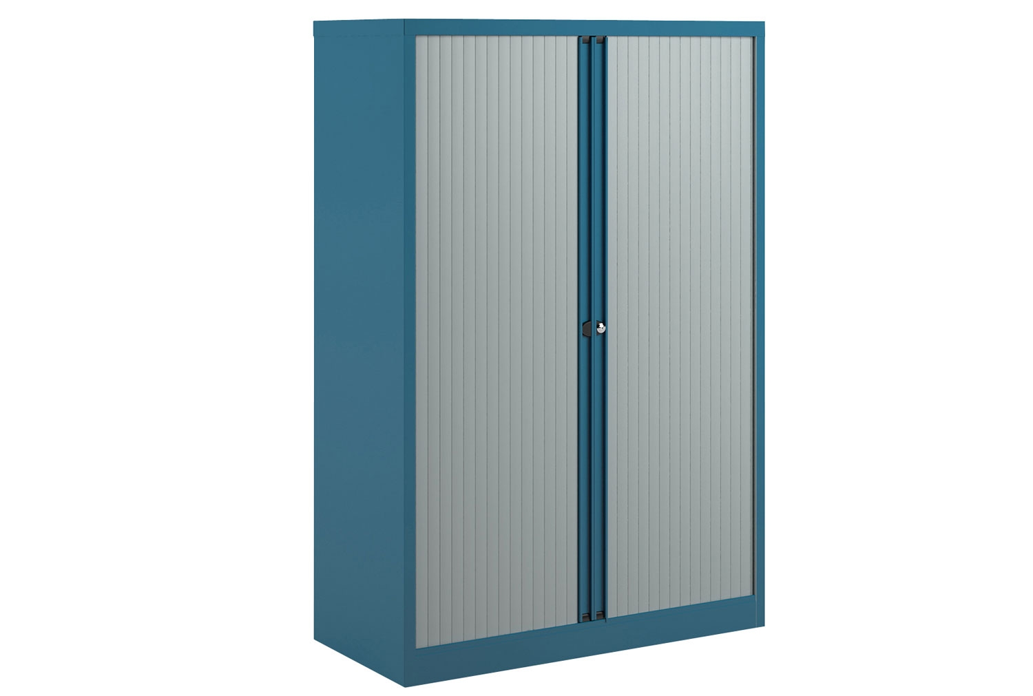 Bisley Economy Tambour Office Cupboards, 100wx47dx159h (cm), Blue