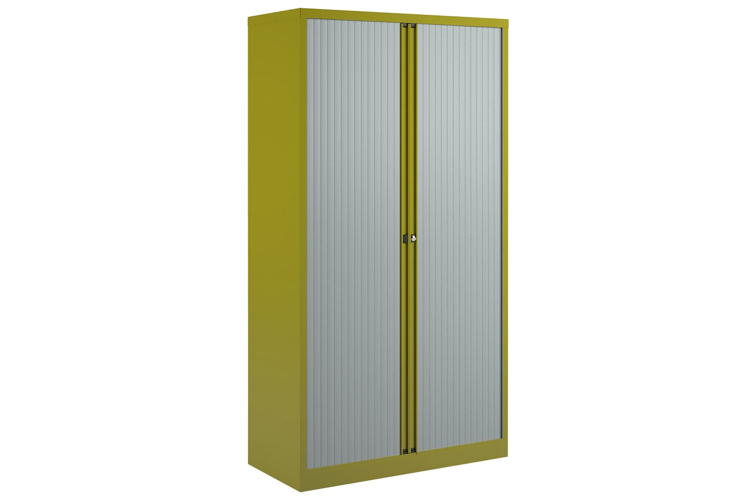 Bisley Economy Tambour Office Cupboards, 100wx47dx199h (cm), Green, Fully Installed