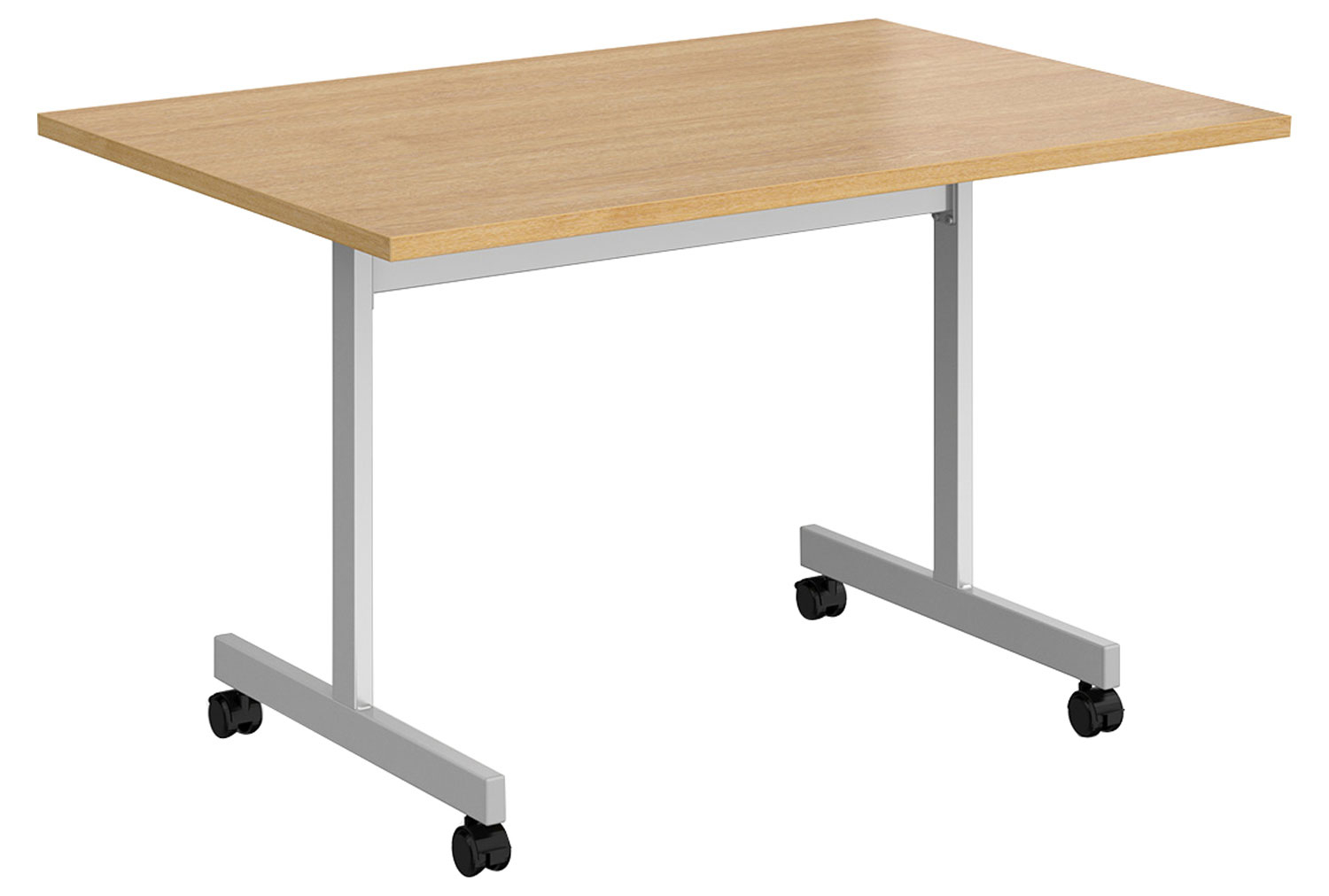 Foxham Rectangular Flip Top Meeting Tables, 120wx80dx73h (cm), Oak