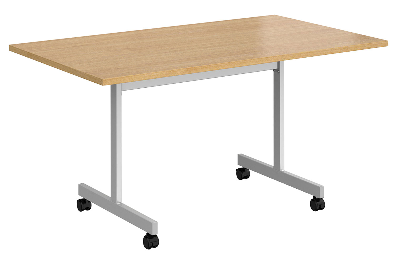 Foxham Rectangular Flip Top Meeting Tables, 140wx80dx73h (cm), Oak