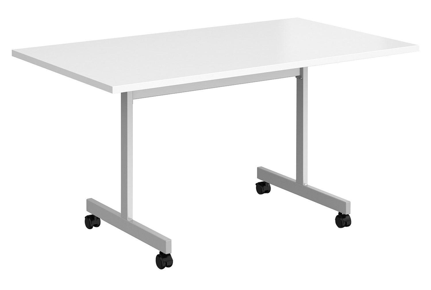 Foxham Rectangular Flip Top Meeting Tables, 140wx80dx73h (cm), White, Fully Installed