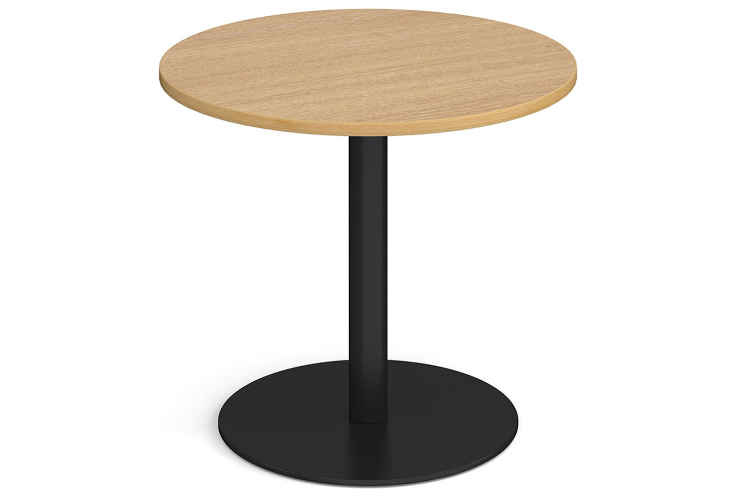 Amstel Circular Dining Table, 80diax75h (cm), Black Frame, Oak, Express Delivery