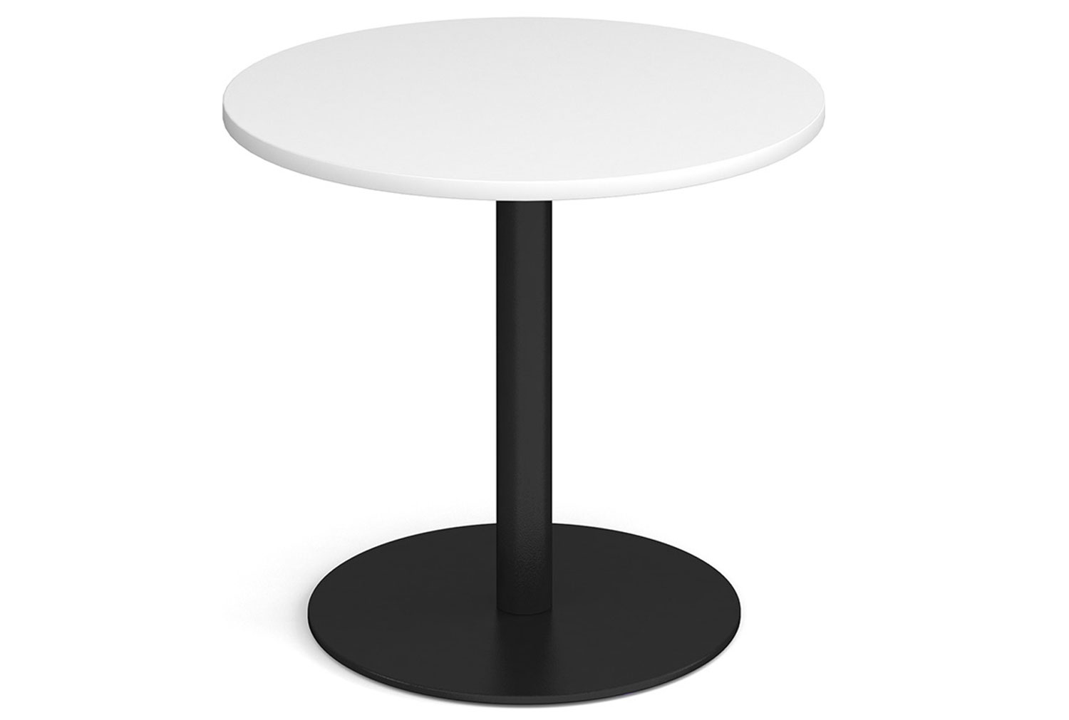 Amstel Circular Dining Table, 80diax75h (cm), Black Frame, White