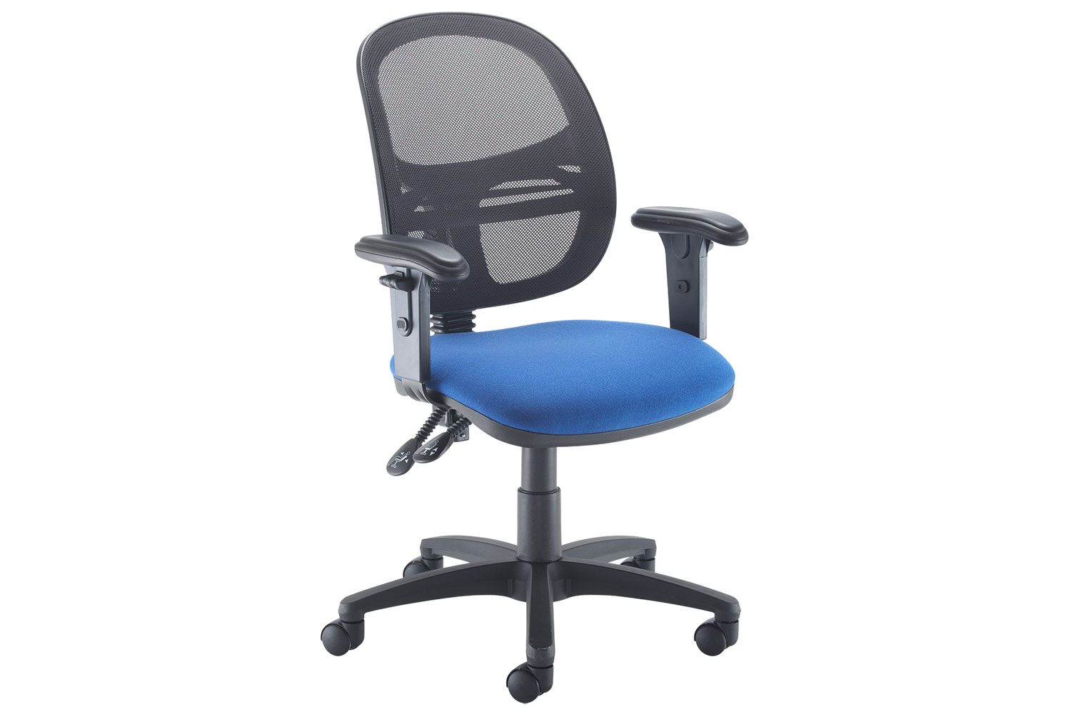 Vantage Mesh Medium Back Operator Office Chair With Adjustable Arms (Blue), Blue, Express Delivery