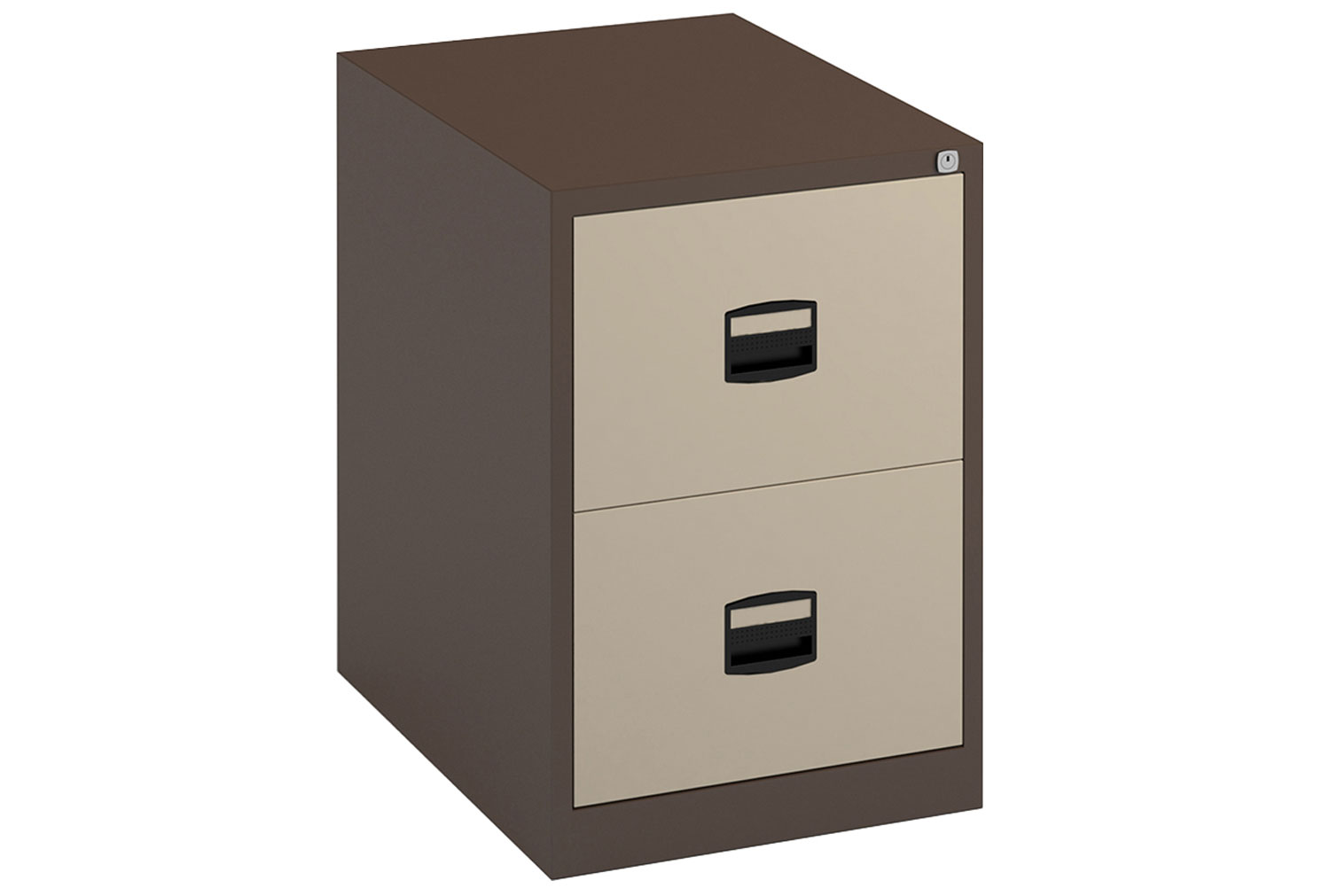 Bisley Economy Filing Cabinet (Central Handle), 2 Drawer - 47wx62dx71h (cm), Coffee/Cream