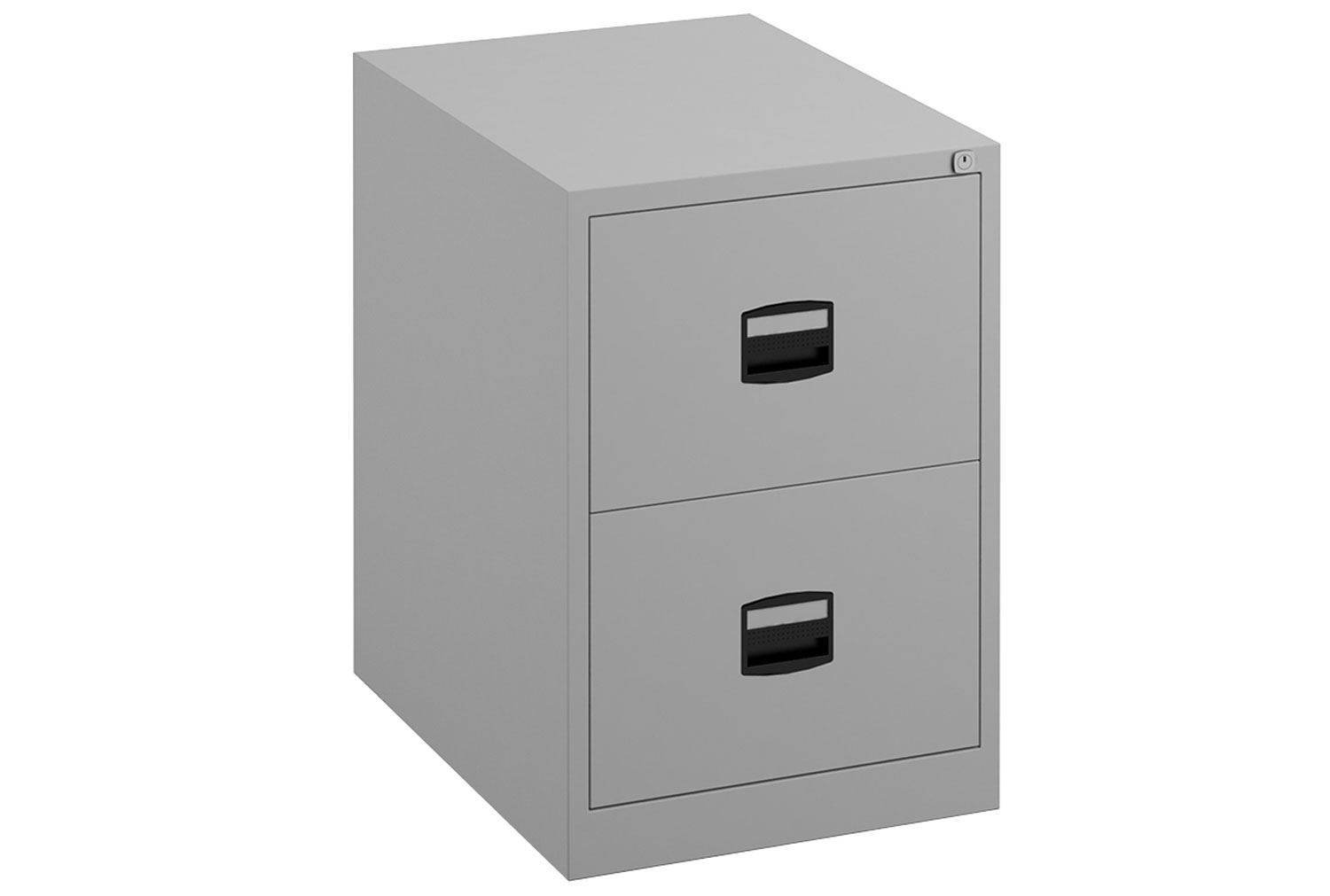 Bisley Economy Office Filing Cabinet (Central Handle), 2 Drawer - 47wx62dx71h (cm), Grey, Express Delivery
