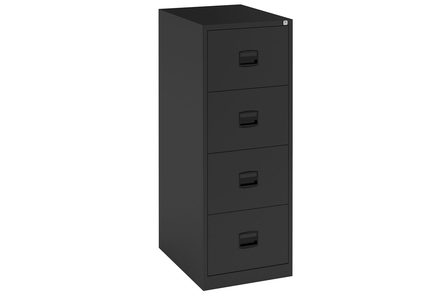 Bisley Economy Filing Cabinet (Central Handle), 4 Drawer - 47wx62dx132h (cm), Black, Fully Installed