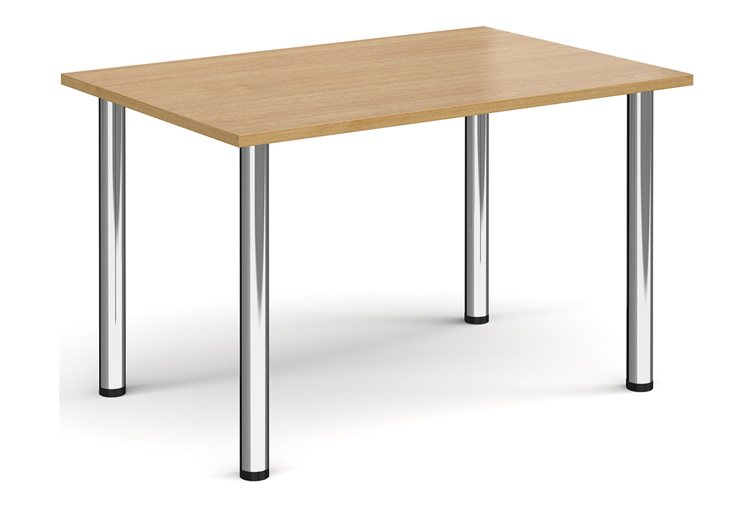Pallas Rectangular Meeting Table, 120wx80dx73h (cm), Chrome Frame, Oak