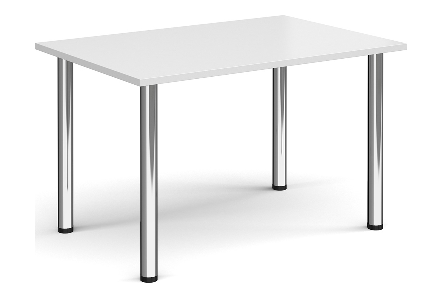 Pallas Rectangular Meeting Table, 120wx80dx73h (cm), Chrome Frame, White, Express Delivery