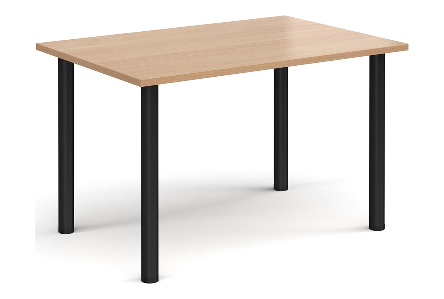 Pallas Rectangular Meeting Table, 120wx80dx73h (cm), Black Frame, Beech