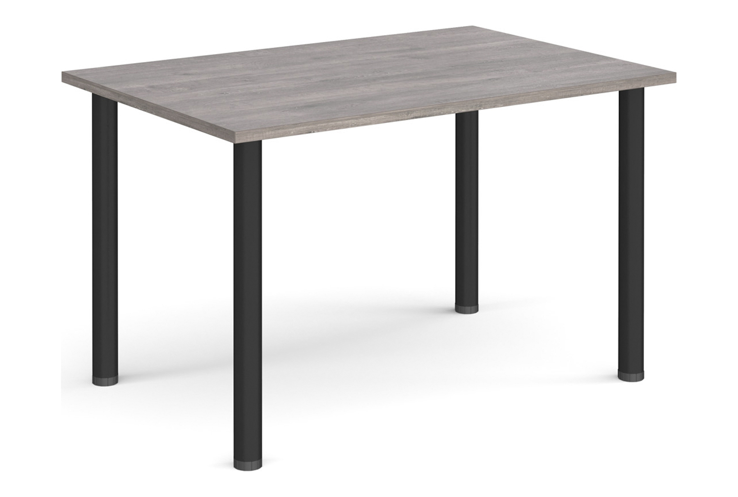 Pallas Rectangular Meeting Table, 120wx80dx73h (cm), Black Frame, Grey Oak