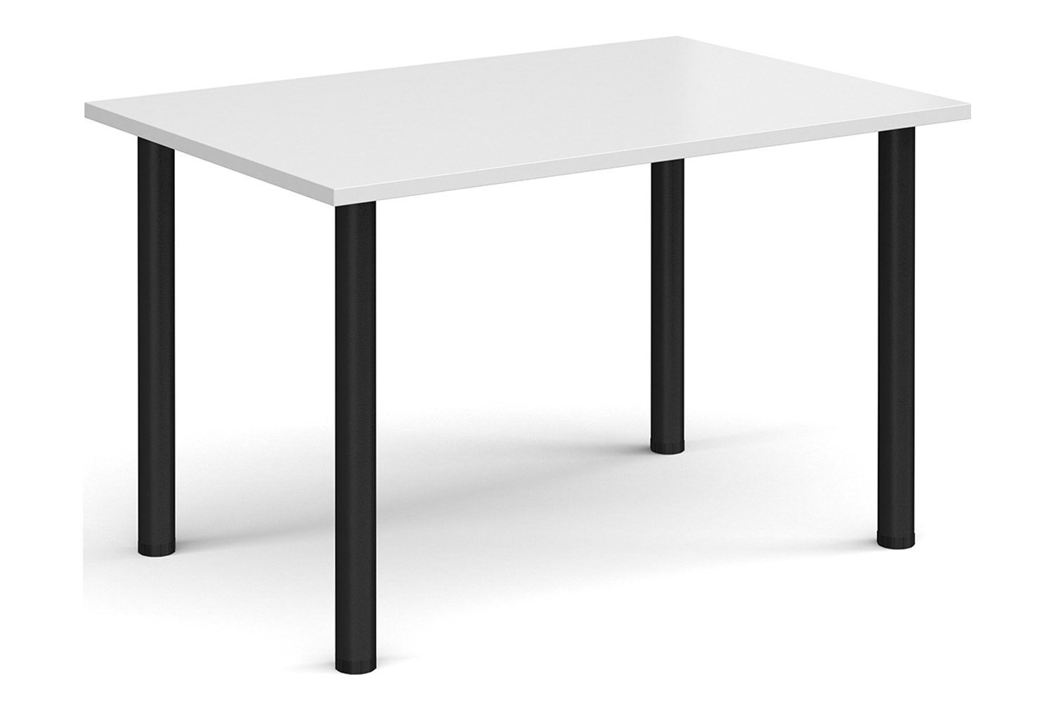 Pallas Rectangular Meeting Table, 120wx80dx73h (cm), Black Frame, White, Express Delivery