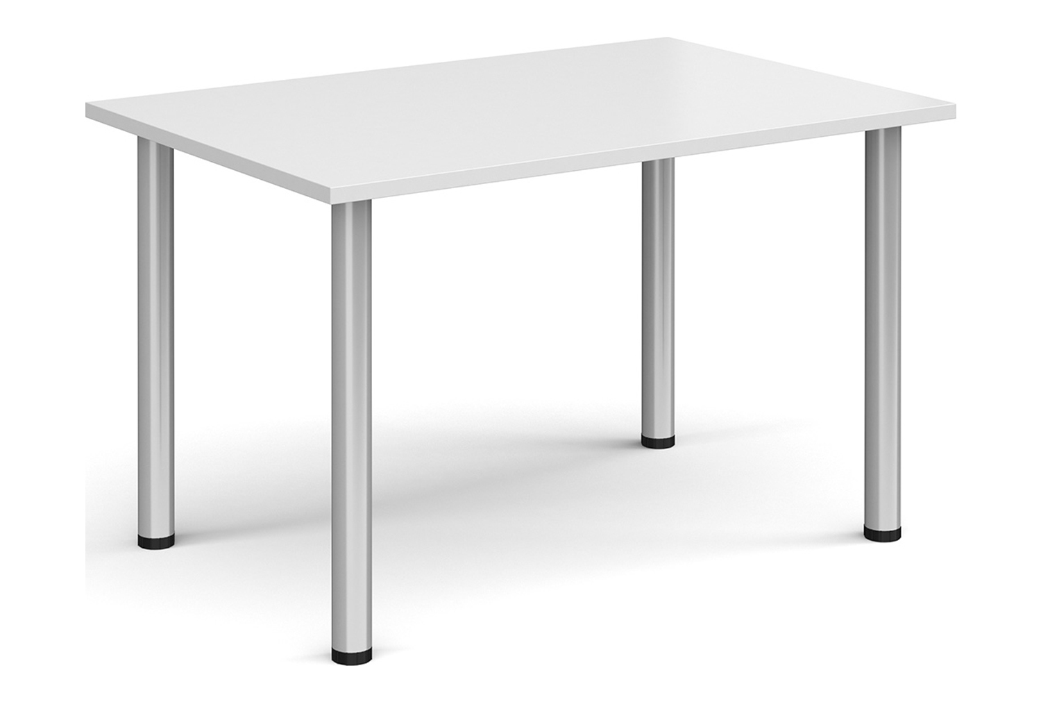 Pallas Rectangular Meeting Table, 120wx80dx73h (cm), Silver Frame, White, Express Delivery