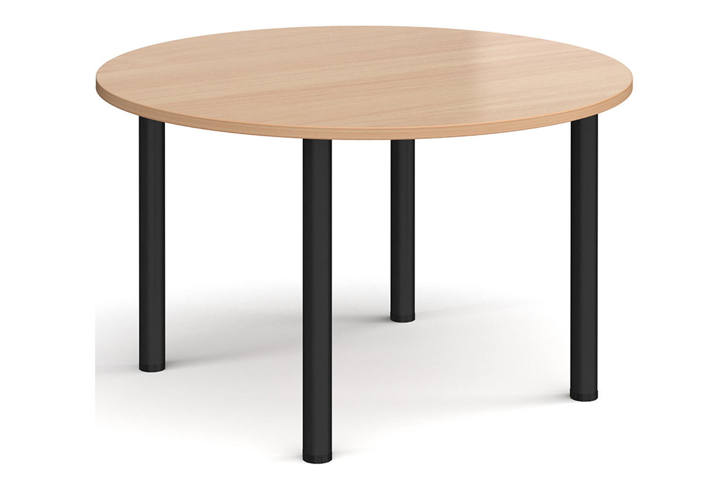 Pallas Circular Meeting Table, 120diax73h (cm), Black Frame, Beech, Express Delivery