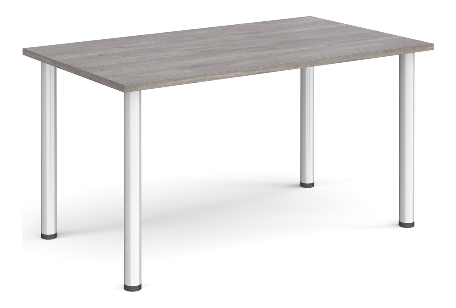 Pallas Rectangular Meeting Table, 140wx80dx73h (cm), Silver Frame, Grey Oak