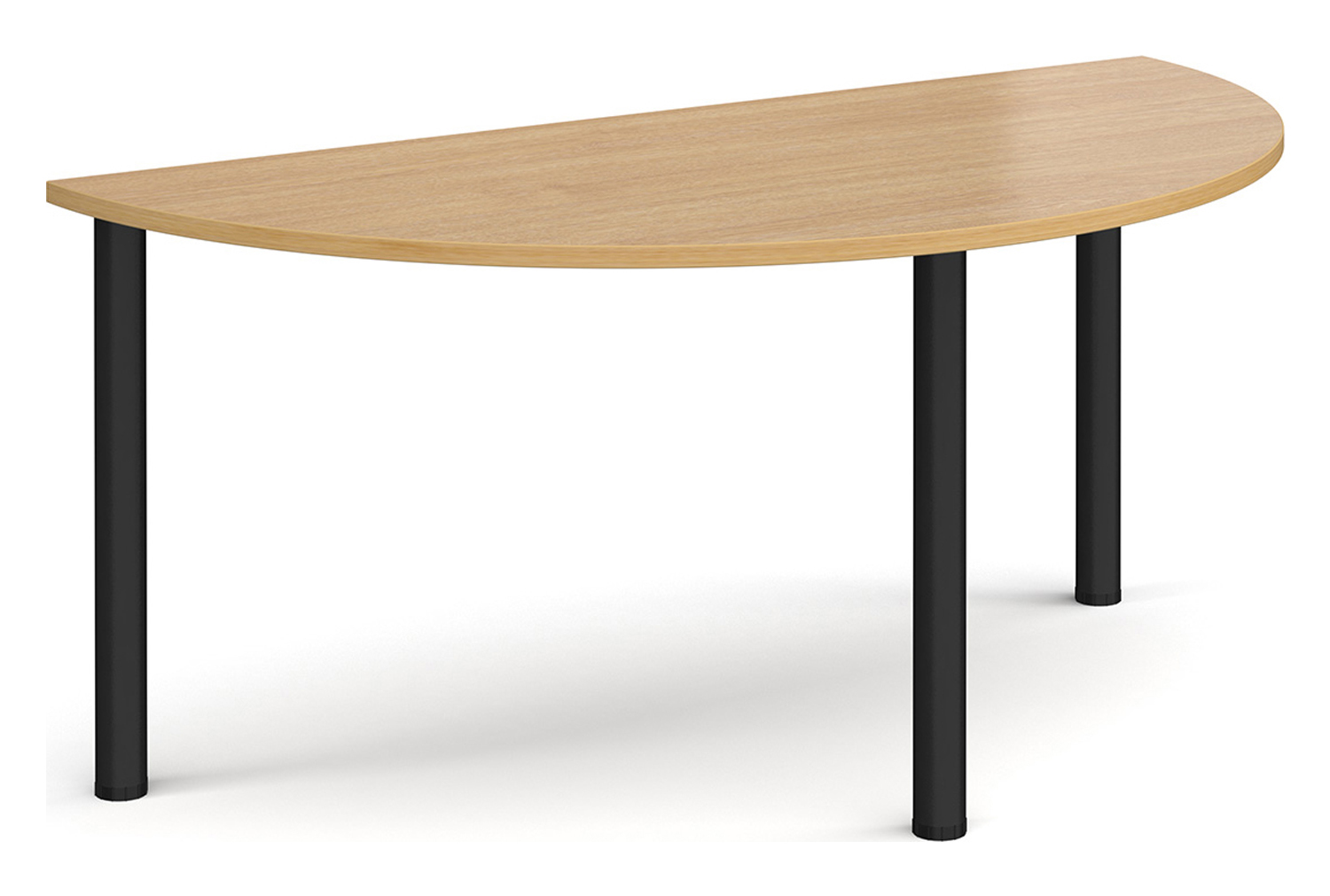 Pallas Semi Circular Meeting Table, Black Frame, Oak, Express Delivery