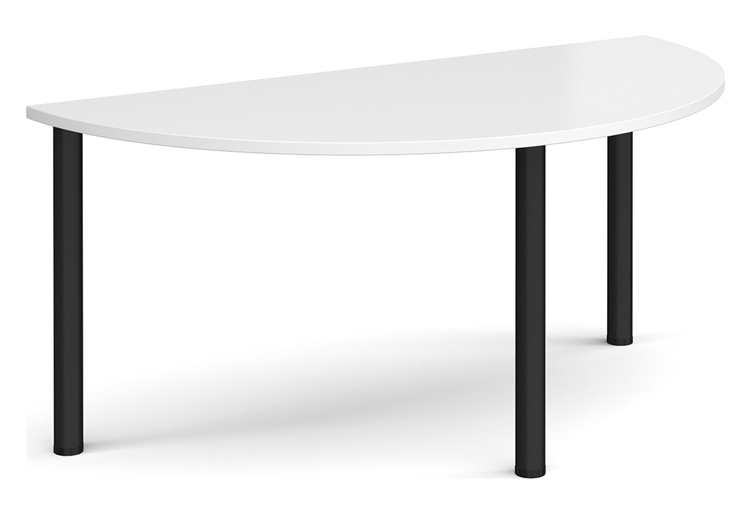 Pallas Semi Circular Meeting Table, Black Frame, White