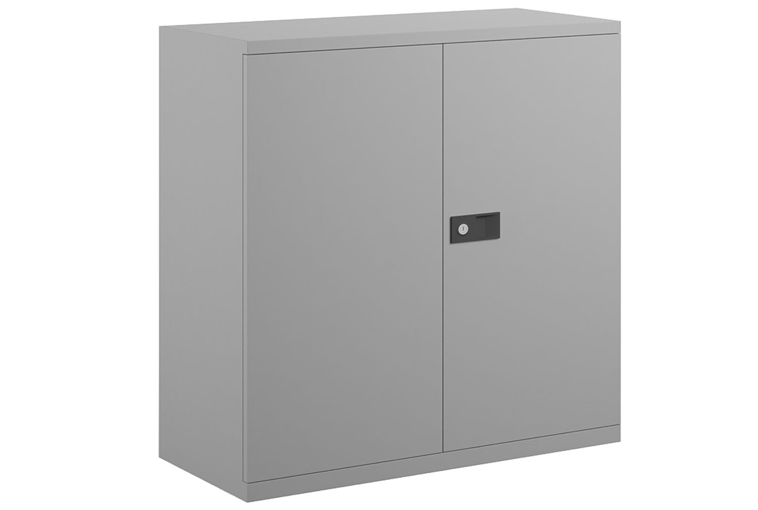 Bisley Economy Double Door Steel Office Cupboards, 1 Shelf - 91wx40dx100h (cm), Grey