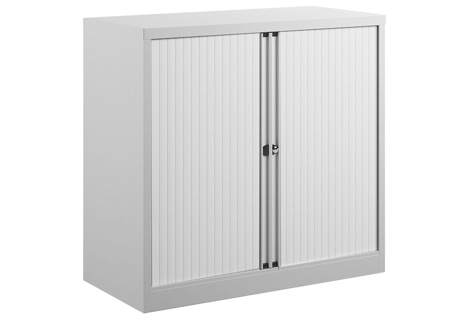 Economy Tambour Office Cupboards, 100wx47dx102h (cm), White, Express Delivery