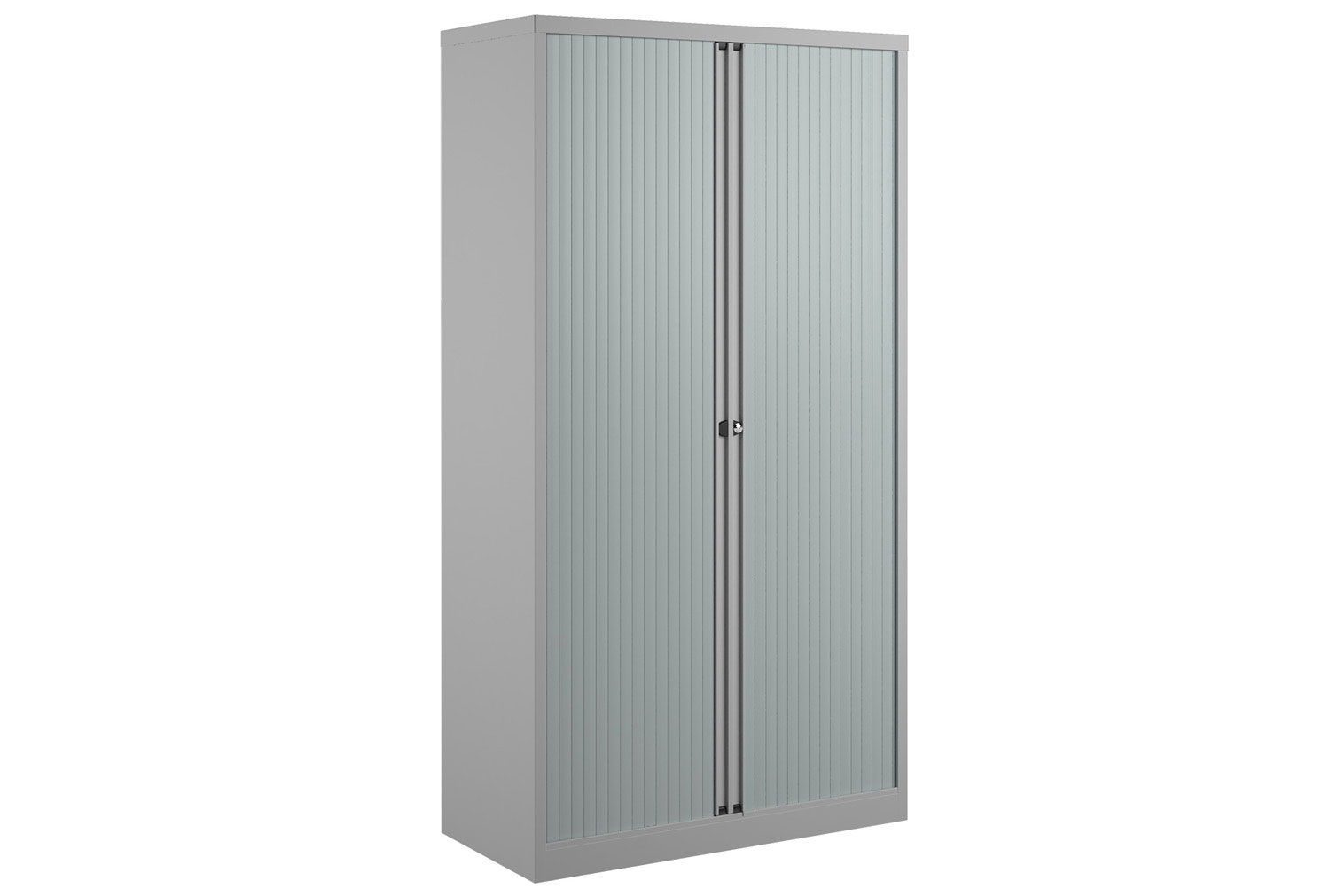 Bisley Economy Tambour Office Cupboards, 100wx47dx199h (cm), Grey, Fully Installed