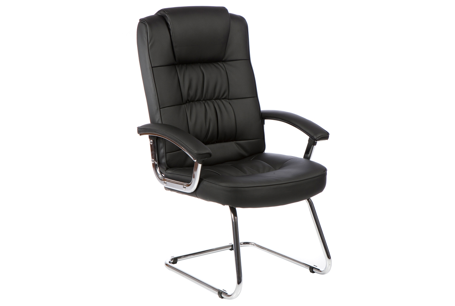 Muscat Deluxe Leather Cantilever Office Chair, Black