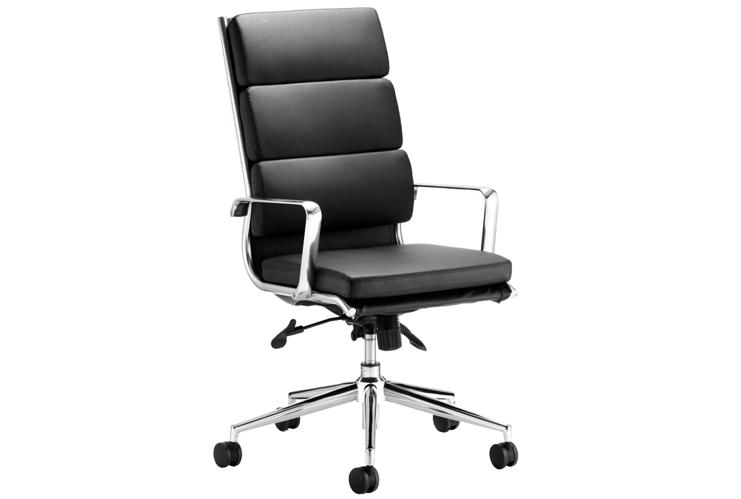 Formosa High Back Black Leather Faced Executive Office Chair, Black, Fully Installed