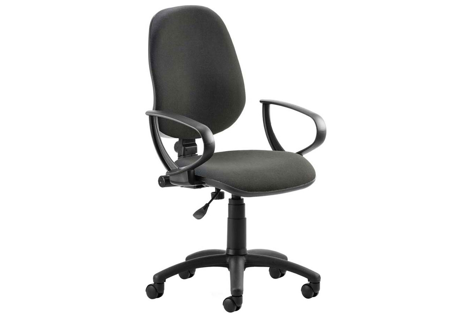 Lunar 1 Lever Operator Office Chair With Fixed Arms, Black, Express Delivery