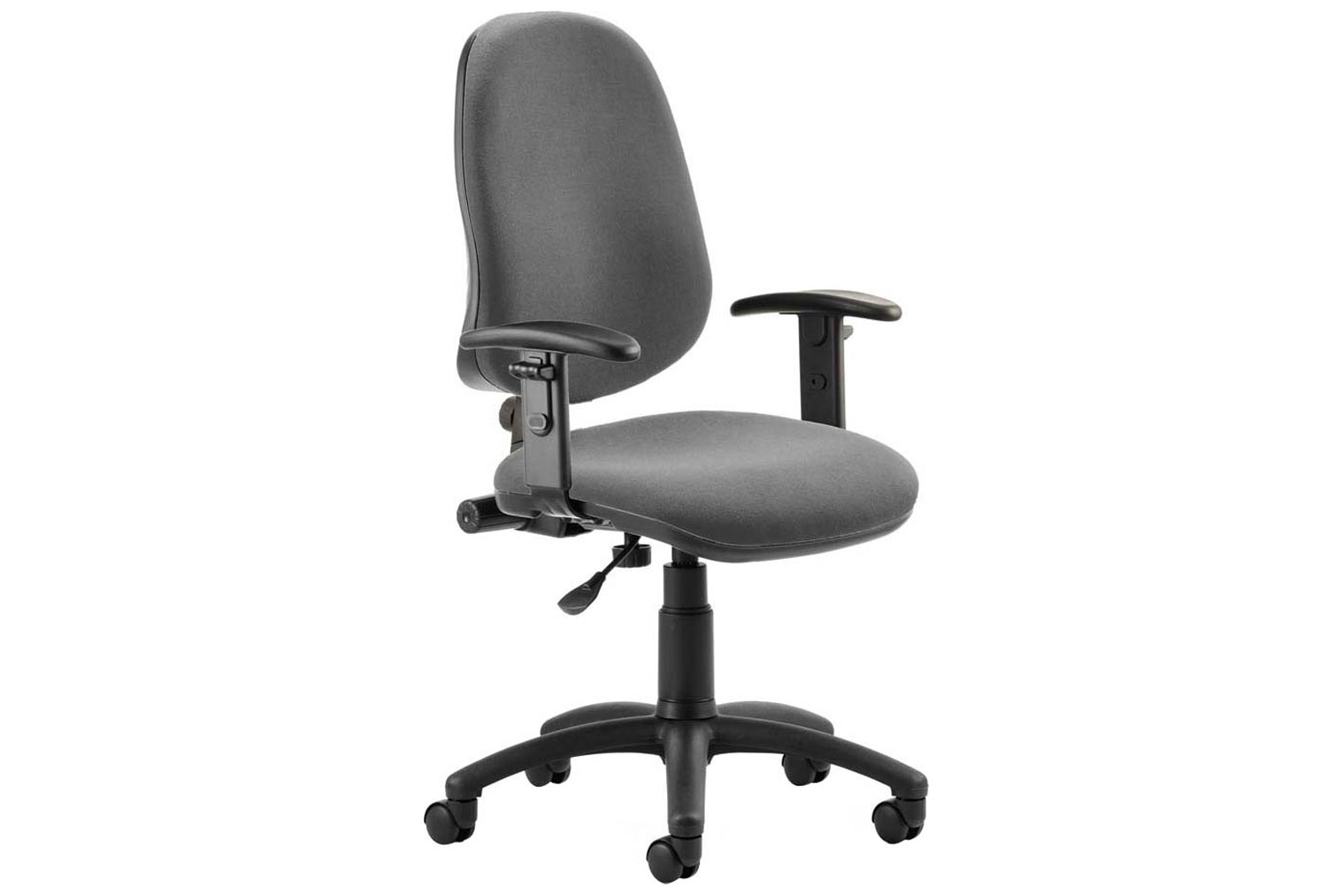 Lunar 1 Lever Operator Office Chair With Height Adjustable Arms, Charcoal, Fully Installed