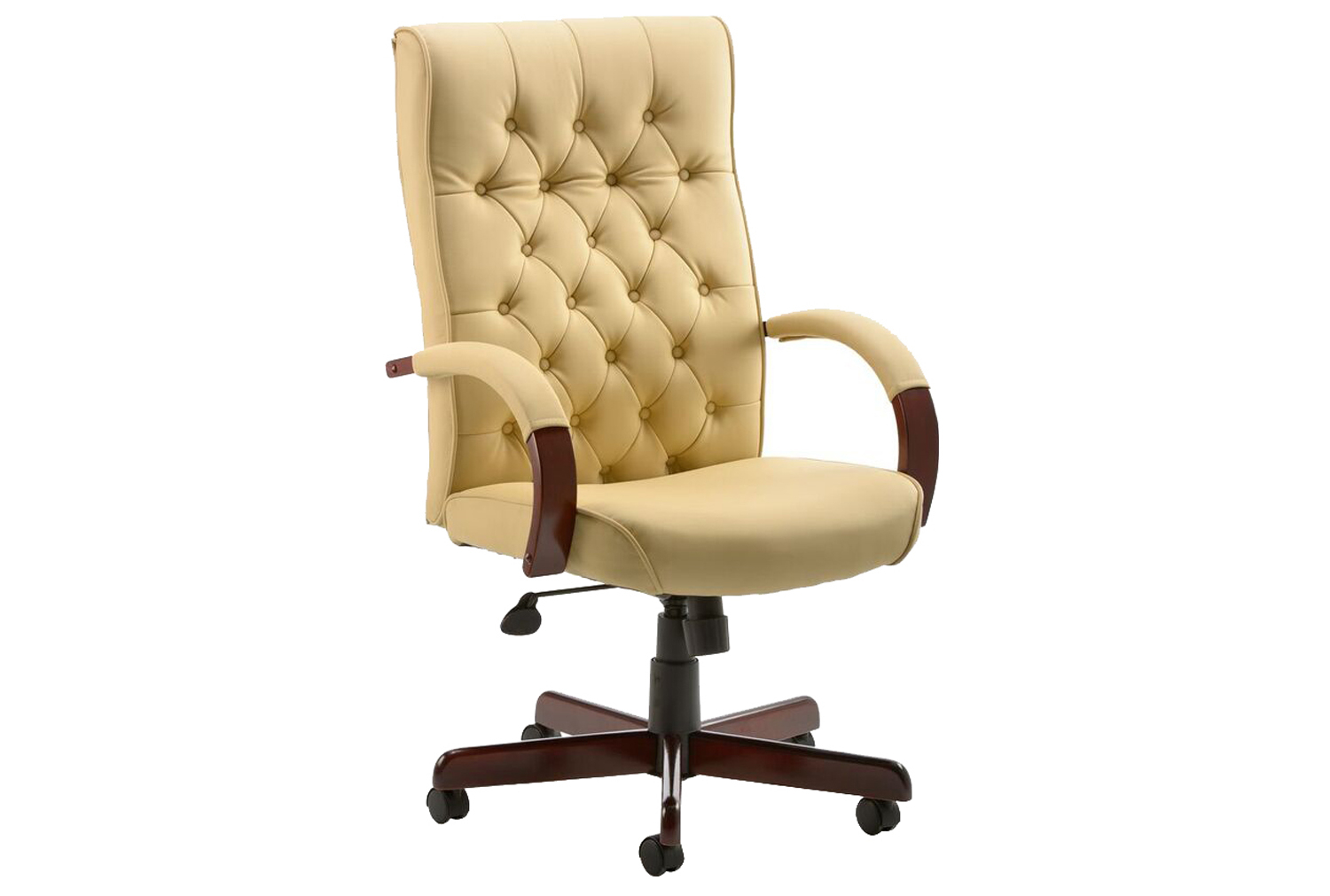 Tronso Traditional Leather Office ArmOffice Chair Cream, Fully Installed
