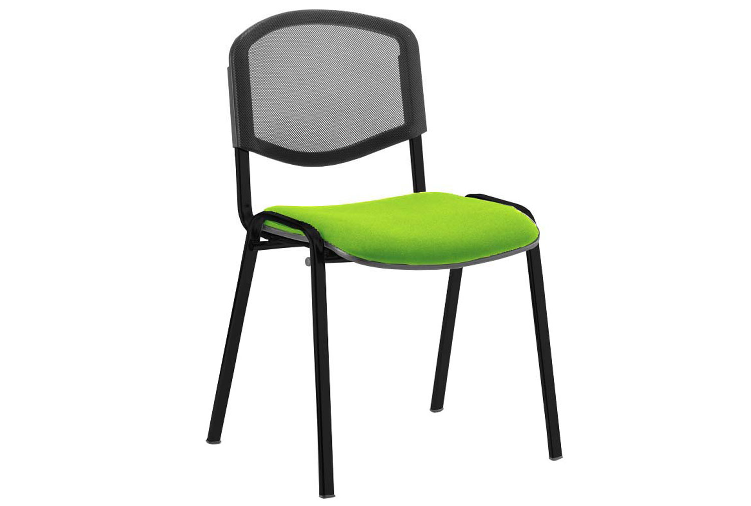 Qty 4 - ISO Black Frame Mesh Back Stacking Conference Office Chair (Myrrh Green)