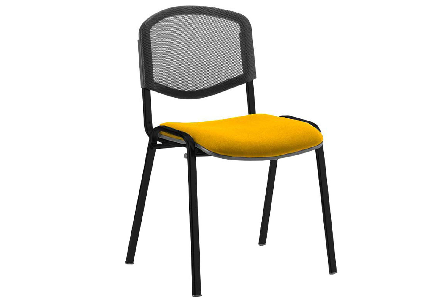 Qty 4 - ISO Black Frame Mesh Back Conference Office Chair (Senna Yellow)