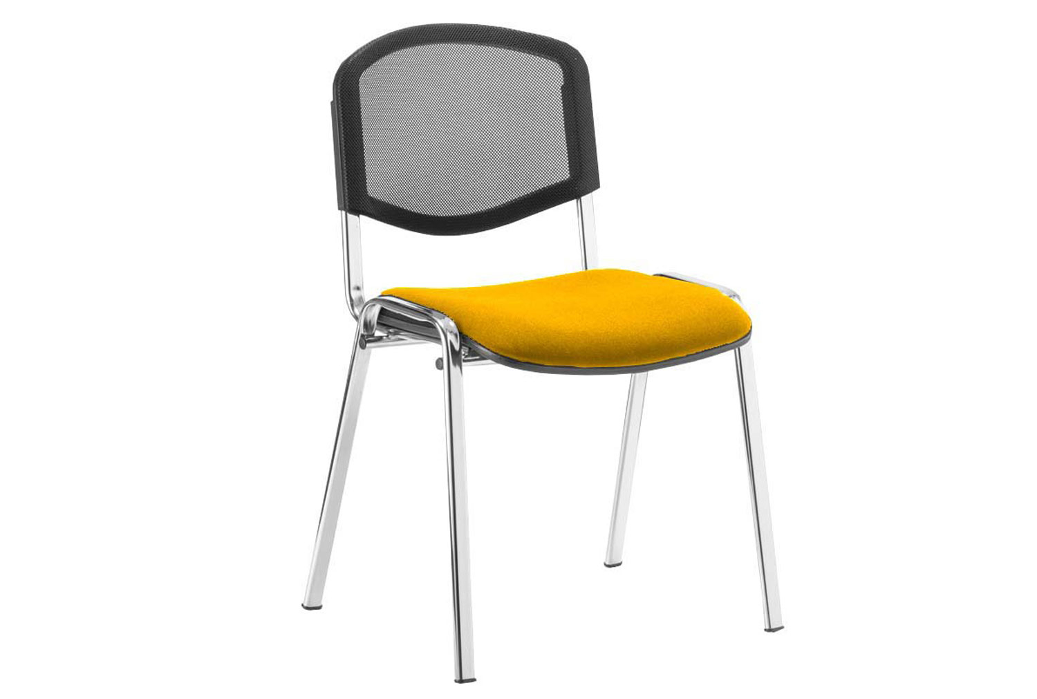 Qty 4 - ISO Chrome Frame Mesh Back Conference Office Chair (Senna Yellow)