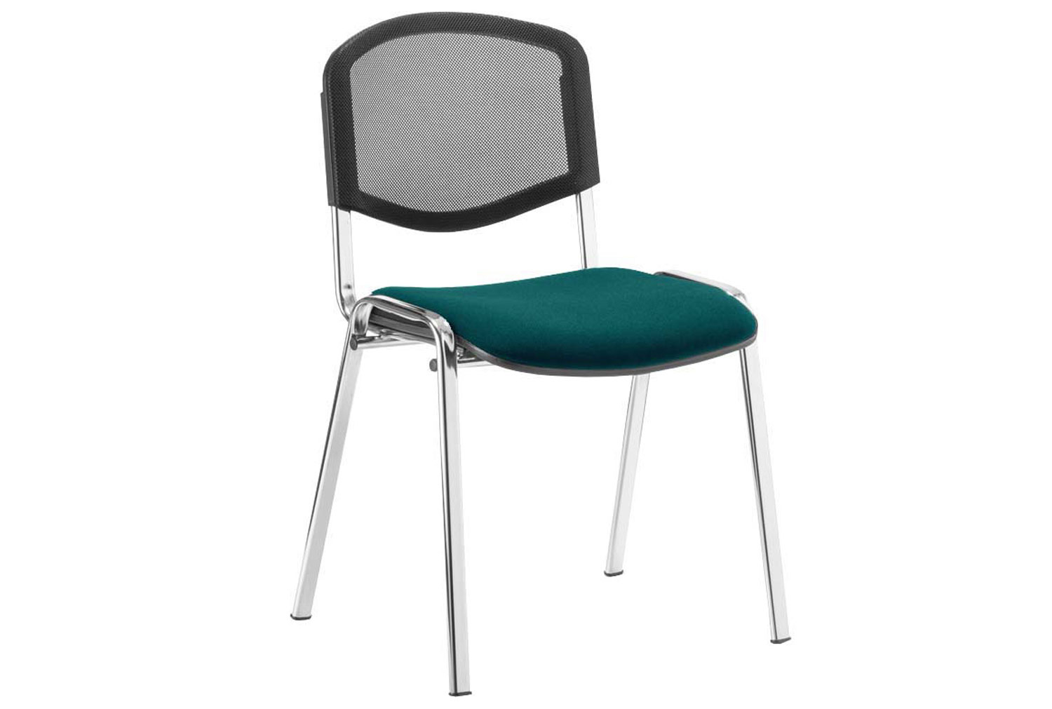 Qty 4 - ISO Chrome Frame Mesh Back Conference Office Chair (Maringa Teal)