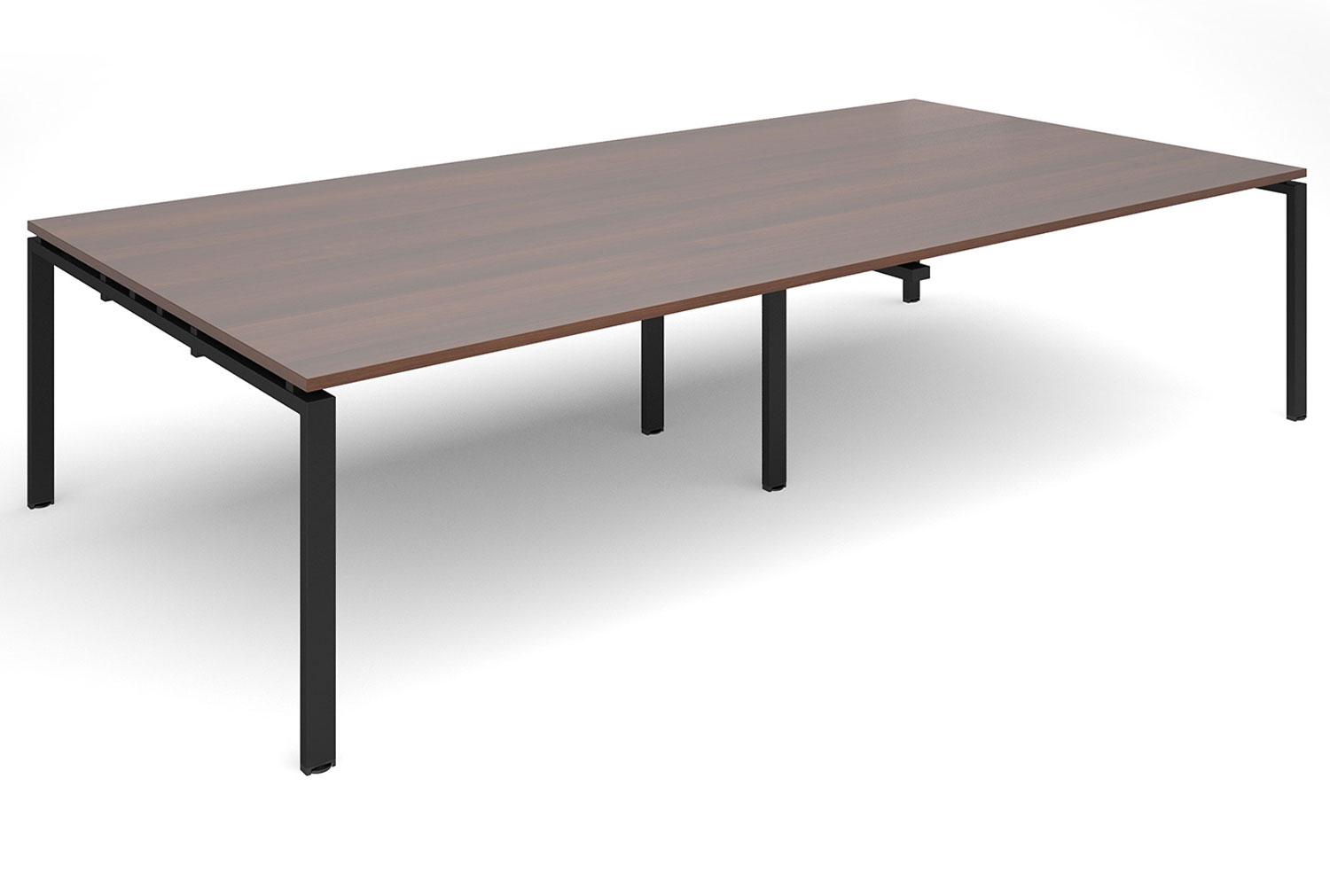 Prime Rectangular Boardroom Table (Black Legs), 320wx160dx73h (cm), Walnut