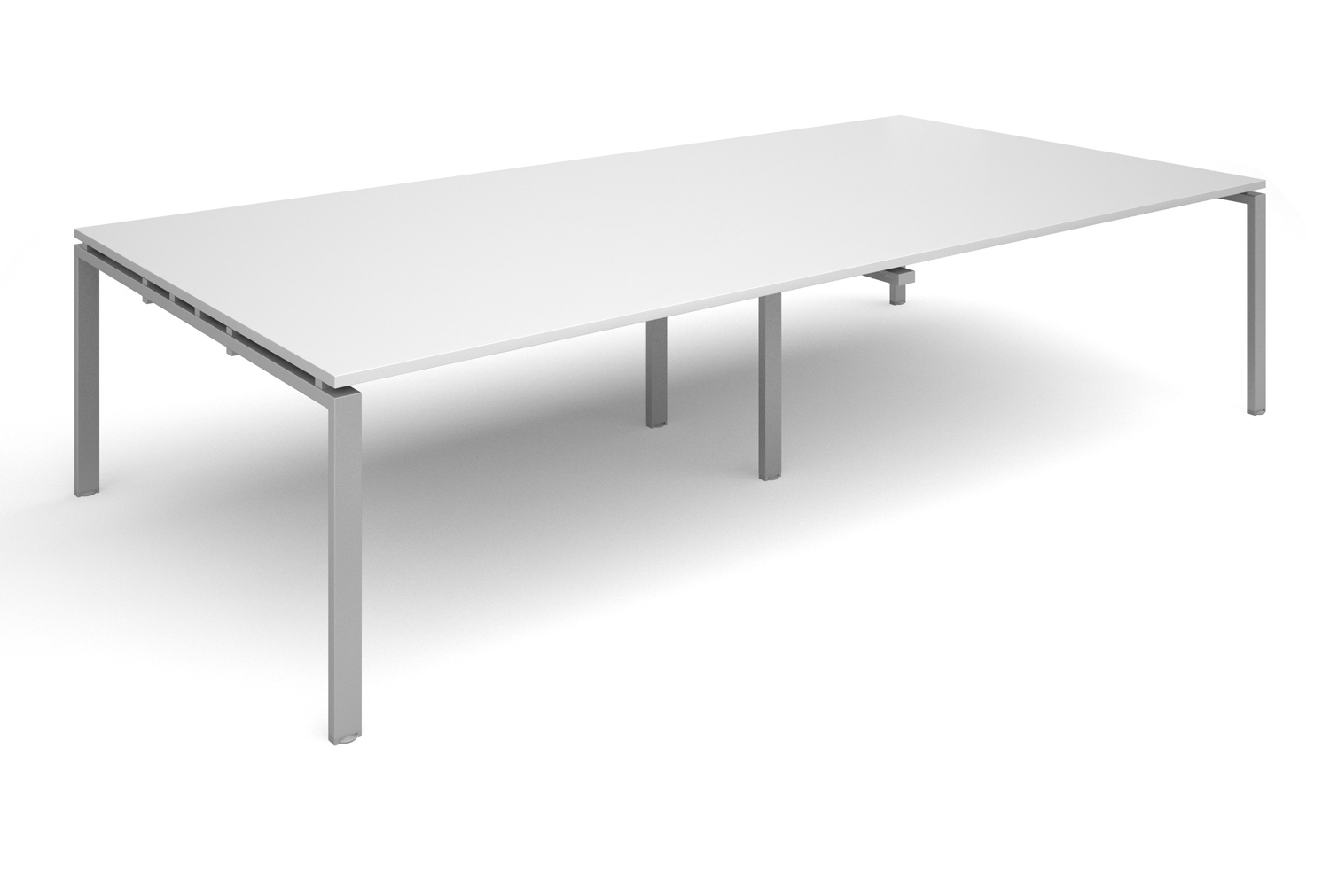 Prime Rectangular Boardroom Table (Silver Legs), 320wx160dx73h (cm), White, Fully Installed