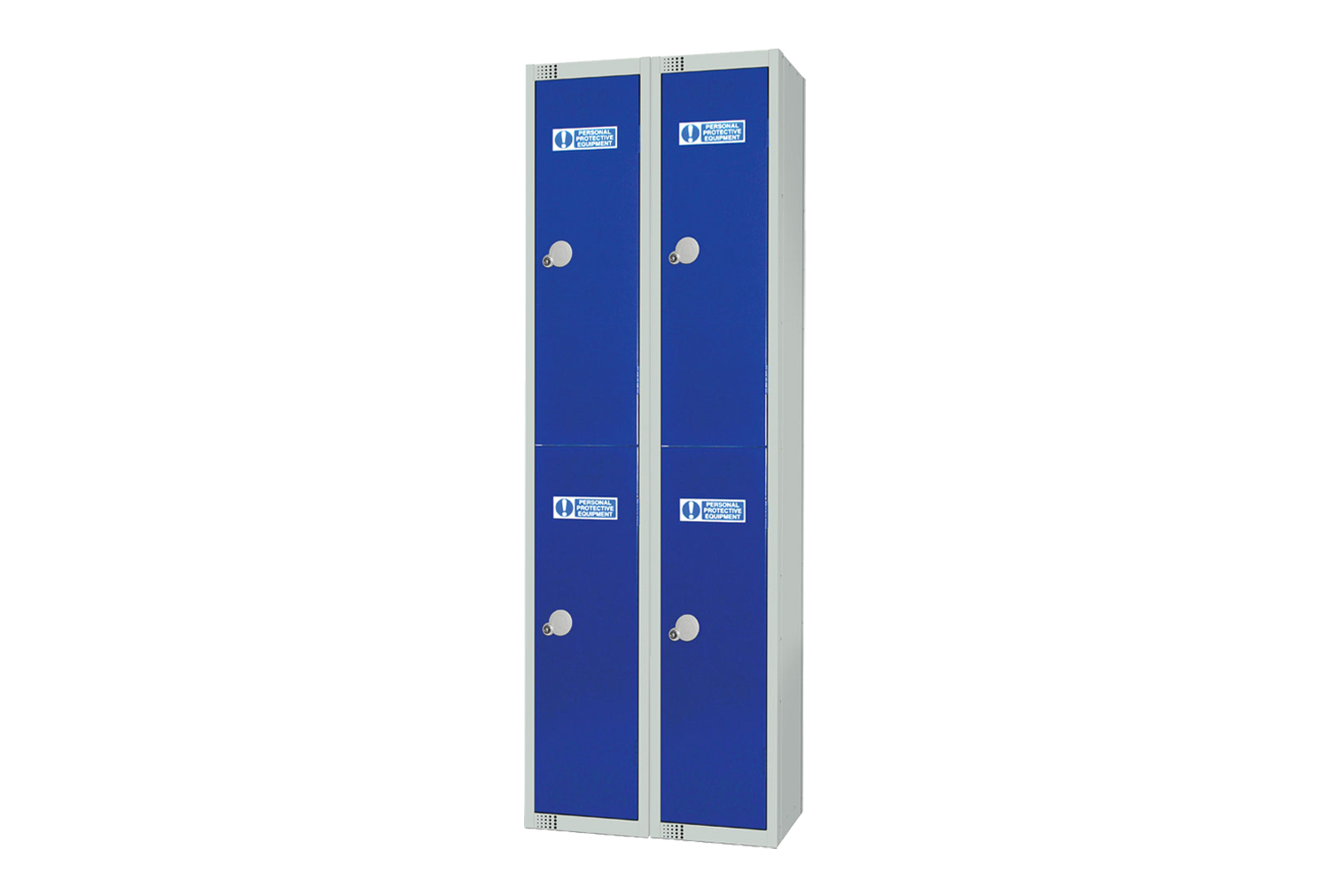 Elite PPE Lockers Nest Of 2, 2 Doors, 30wx45dx180h (cm), Cam Lock, Blue Doors