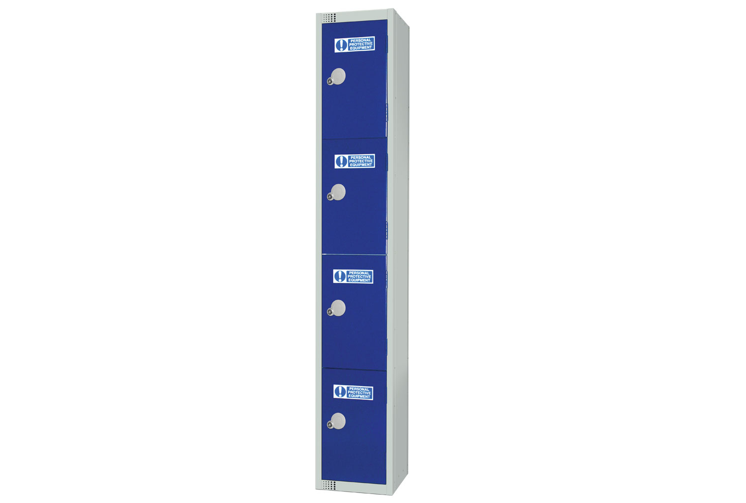 Elite PPE Lockers, 4 Door, 30wx45dx180h (cm), Cam Lock, Blue