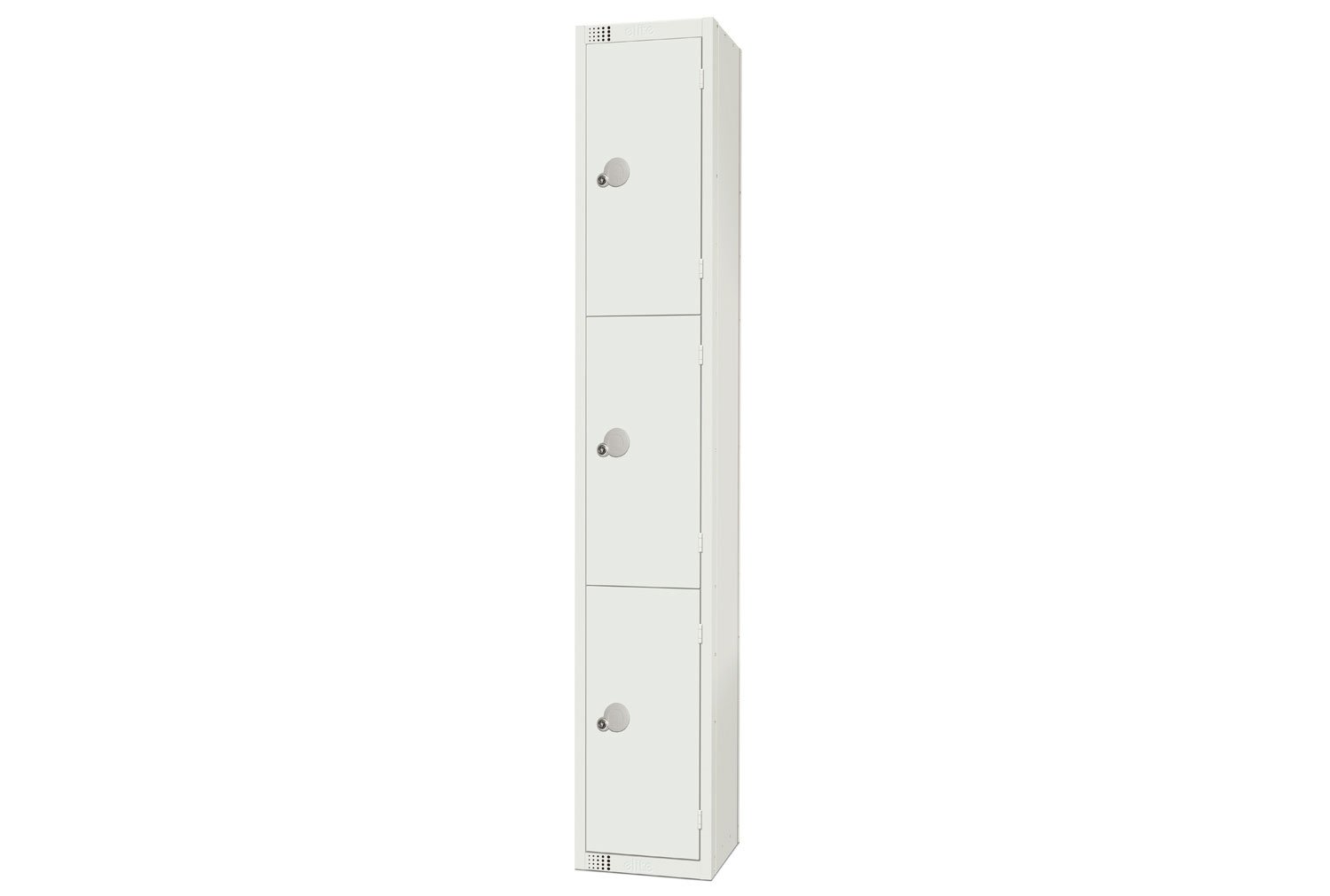 Elite All White Lockers, 3 Door, 30wx45dx180h (cm), Hasp Lock