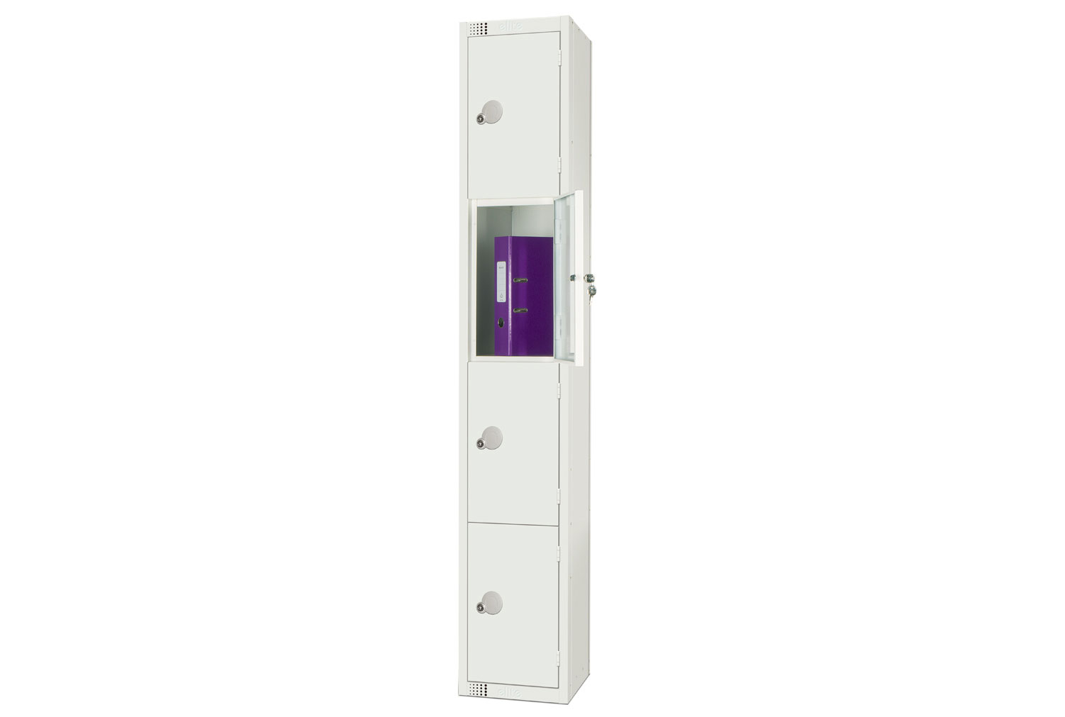 Elite All White Lockers, 4 Doors, 45wx45dx180h (cm), Hasp Lock