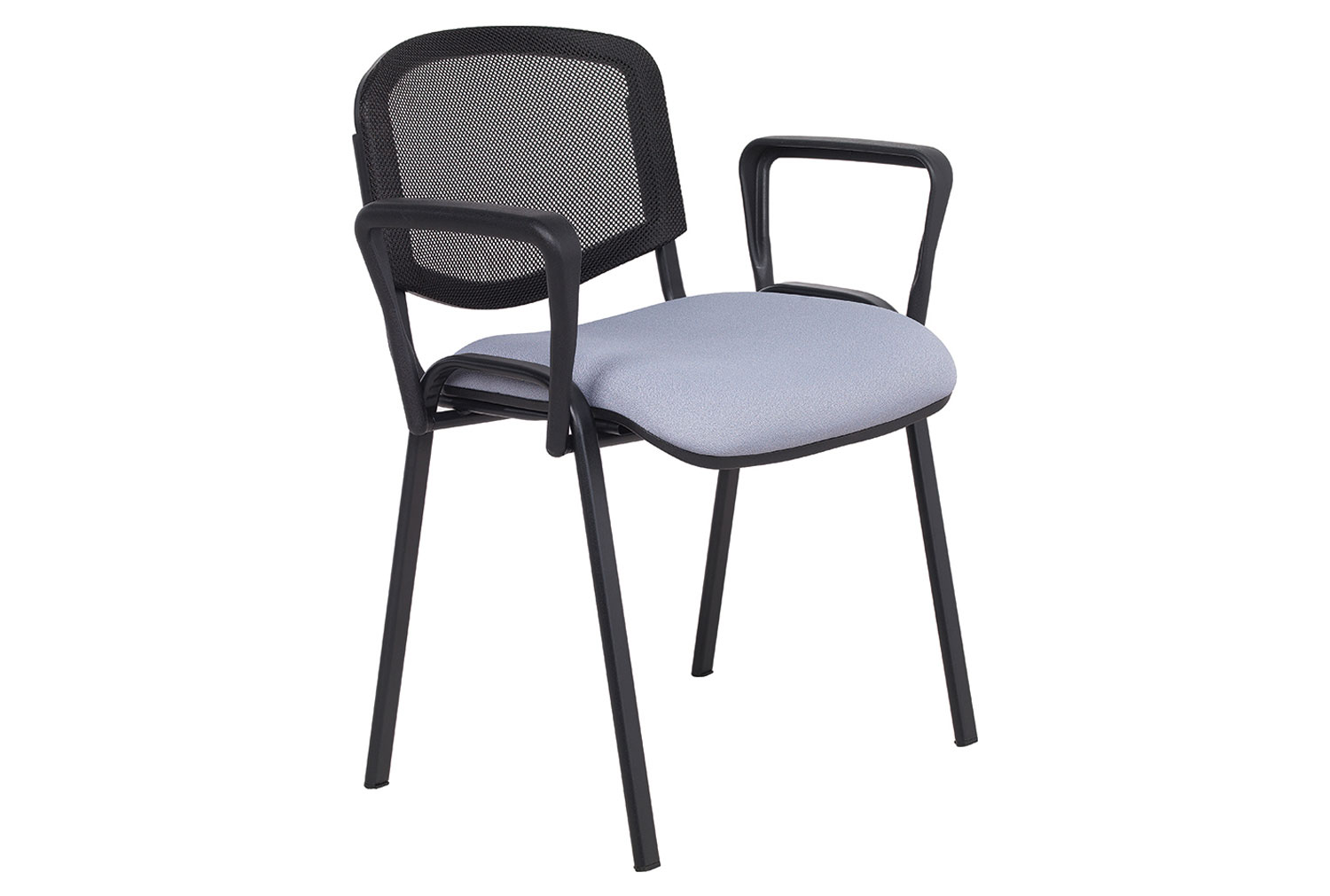 Pack of 4 Sevron Mesh Back Stacking Conference Stacking ArmOffice Chairs, Chrome Frame, Prime