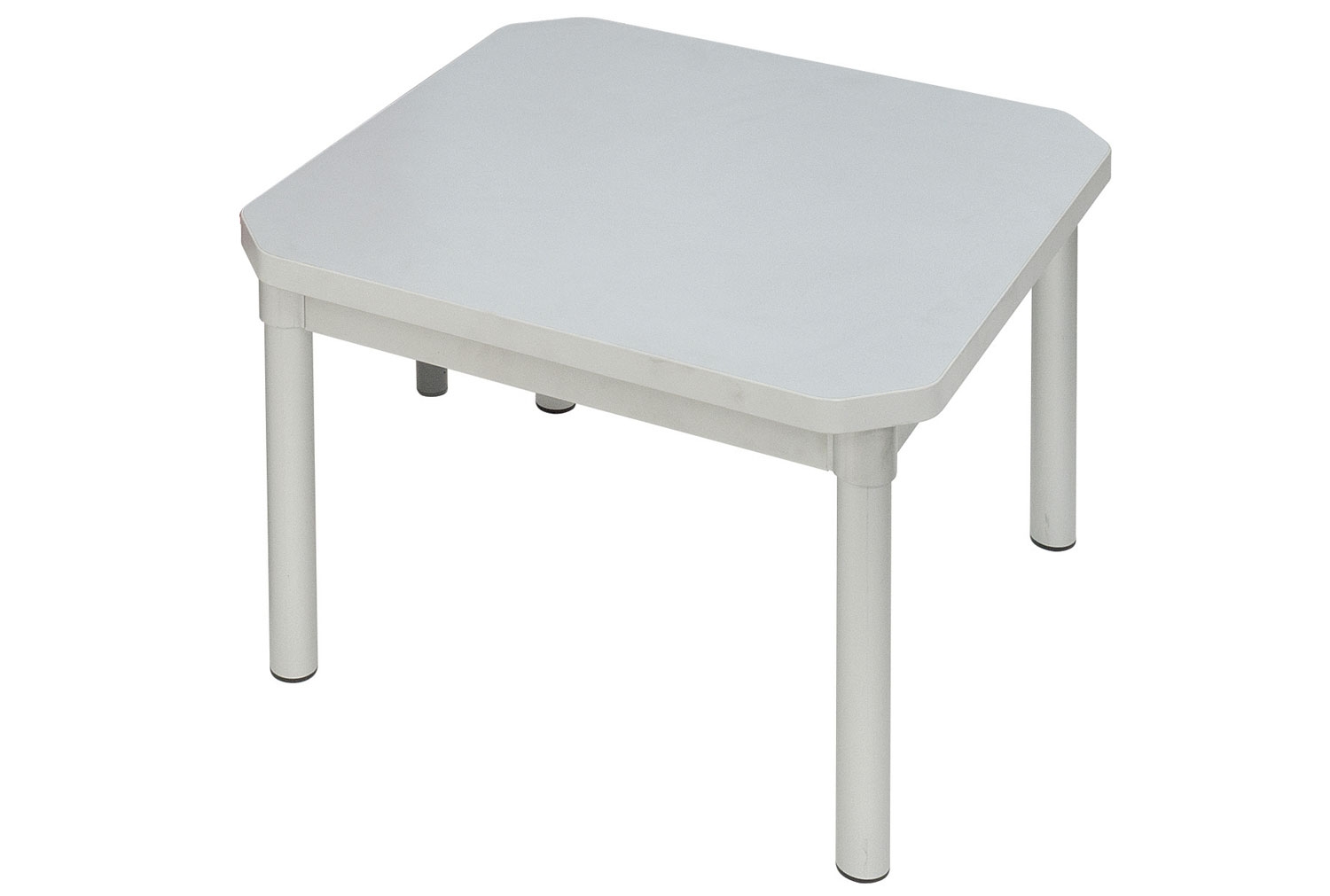 Gopak Enviro Rectangular Coffee Table (Silver Frame), 60wx60dx38h (cm), Grey Oak