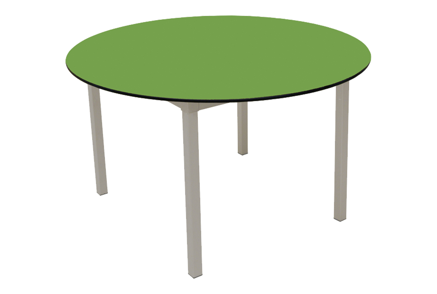 Gopak Enviro Compact Outdoor Round Classroom Table With Solid Top, 120dia (cm), Pea Green